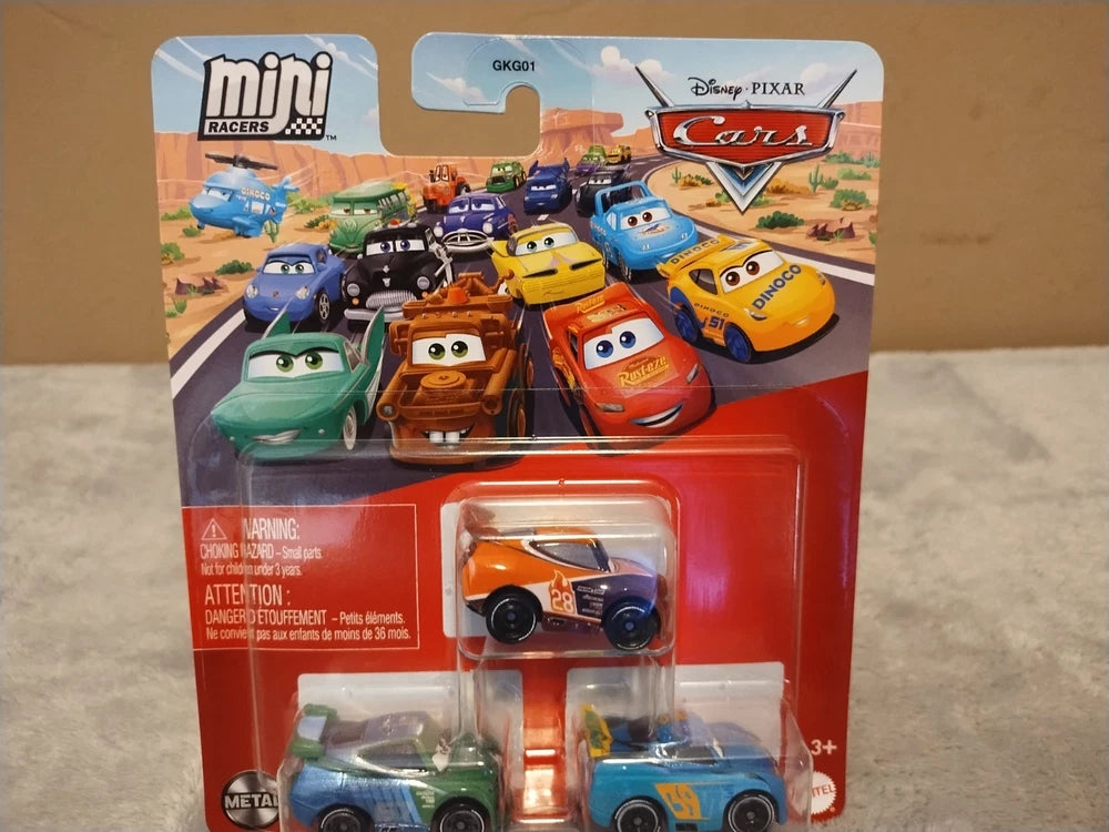 Mattel Disney Pixar Cars Mini Racers 3 Pack Jim Reverick Treadless R mattel-disney-pixar-cars-mini-racers-3-pack-jim-reverick-treadless-r