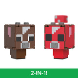 Minecraft Flippin’ Figs Figures Collection, 2-in-1 Fidget Play, 3.75-in Scale & Pixelated Design