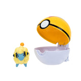 Clip 'n'Go Poké Balls - Voltilamm & Level Ball, Official Pokéball with 5 cm Figure