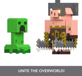 Mattel Minecraft Legends Action Figure 2-Pack, Creeper vs Piglin Bruiser Set, Attack & React Collectible Toys, 3.25-inch Scale