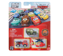 Disney/Pixar Cars Die Cast Metal Mini Racers Sarge, Red & Rotor Turbosky Car 3-Pack