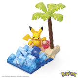 MEGA Pokemon Action Figure Building Toys Set, Pikachu's Beach Splash with 79 Pieces