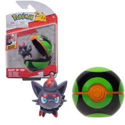 Pokemon Pokeball Clip N’ Go & 2” Zorua Figure – Officially Licensed Toy 2023