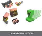 Mattel Minecraft Legends Action Figure 2-Pack, Creeper vs Piglin Bruiser Set, Attack & React Collectible Toys, 3.25-inch Scale
