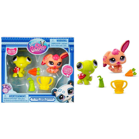 Littlest Pet Shop Minis Set of 2 Figurines S2-94 & 95 Tortoise and Rabbit