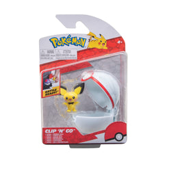Pokémon PKW2659 - Clip'n'Go Pokéball - Pichu & Premier Ball, Official Pokéball