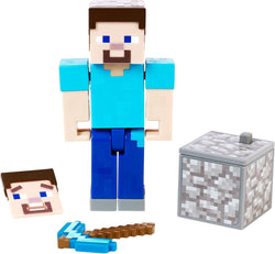 Mattel Minecraft 3.25-in Comic Maker Steve Figure, Accessories