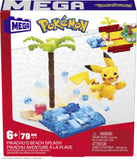 MEGA Pokemon Action Figure Building Toys Set, Pikachu's Beach Splash with 79 Pieces