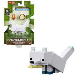 Minecraft Arctic Fox, 3.25-in Scale & Pixelated Design