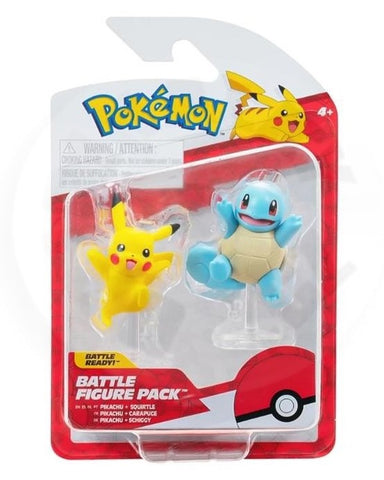 PKW Battle Figure Packs 2" Squirtle #5 & Pikachu #10