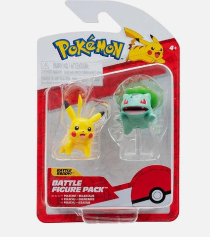 PKW Battle Figure Packs 2" Bulbasaur #5 & Pikachu #1