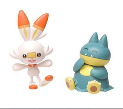 Pokemon Munchlax & Scorbunny Articulated Action Figure Set for Ages 4 & Above, 2"