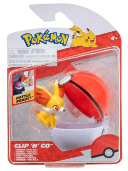 Clip 'n'Go Poké Balls - Fynx & Pokéball, Official Pokéball with 5 cm Figure
