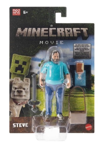 Minecraft Steve Action Figure & Accessories, 4-inch Toy Set Inspired by A Minecraft Movie