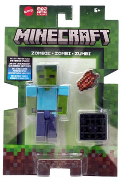 Minecraft Action Figures & Accessories Collection, 3.25-inch Scale & Pixelated Design Zombie