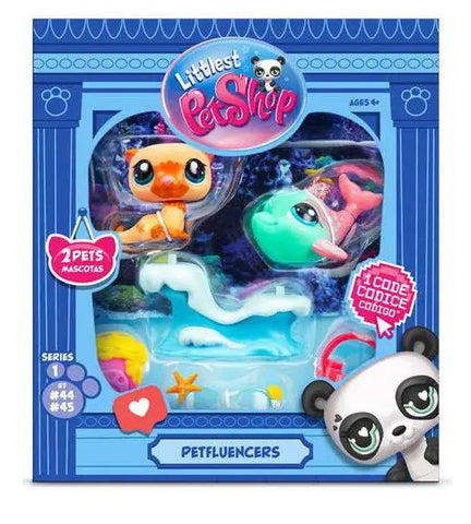 Littlest Pet Shop Generation 7 Petfluencers Shell-Fie Fun Mini Figure 2-Pack Dolphin & Otter