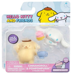 Hello Kitty and Friends 2 inch Figure Pack, Sweet & Salty Pompompurin & Cinnamoroll