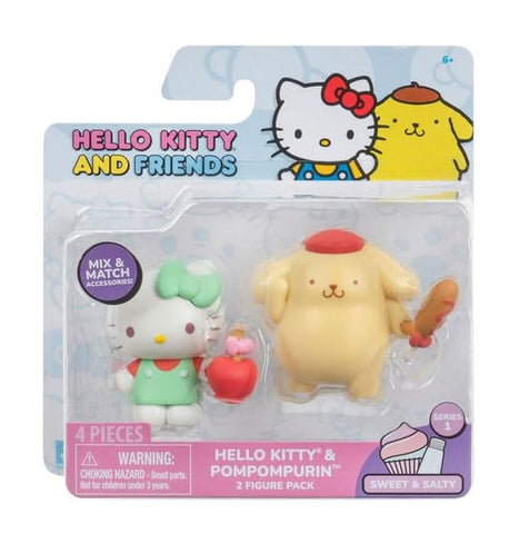 Sanrio Hello Kitty and Friends Sweet &amp; Salty Hello Kitty &amp; Pompompurin Mini Figure 2-Packs