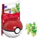 MEGA Pokemon Sprigatito Building Toy Kit, Poseable Action Figure with Poke Ball 27 Pc