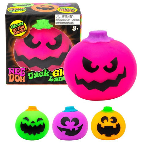 Schylling Needohween Jack Glow Lantern - Glow in The Dark Pumpkin Faces Assorted