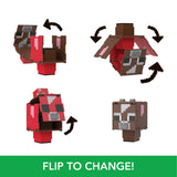 Minecraft Flippin’ Figs Figures Collection, 2-in-1 Fidget Play, 3.75-in Scale & Pixelated Design