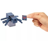 2019 Minecraft Comic Maker Action Figure: CAVE SPIDER (w/ Cobweb & Wool Block)