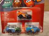 Mattel Disney Pixar Cars Mini Racers 3 Pack Jim Reverick, Treadless, Rotor