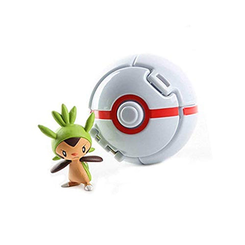 Poke Throw N Pop Chespin and Premier Ball Toys, Chespin and Premier Ball Action Figurines
