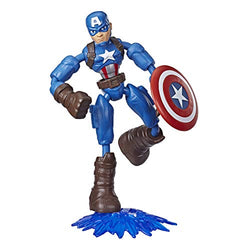 Avengers Bend and Flex Action Figure Toy, 6-Inch Flexible Captain America, Includes Accessory, Ages 4 and Up