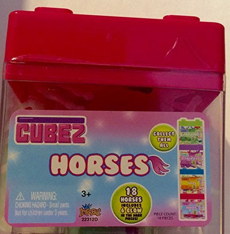 Cubez Play Horses Set of 18 Horses With 6 Glow In The Dark