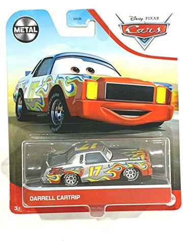 Pixar Cars Metal Series 1:55 Scale, Darrell Cartrip (Silver Body with red Flames)