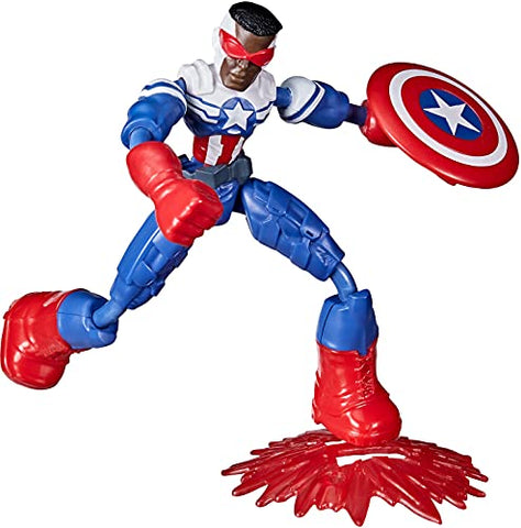 Avengers Marvel Bend and Flex Action Figure, 6-Inch Flexible Captain America Super Hero Figure Toy, Ages 4 and Up