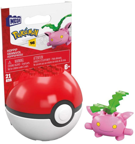 Pokemon Hoppip Building Set with 21 Compatible Bricks and Pieces and Poke Ball