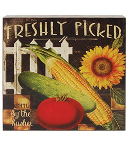 Blossom Bucket 1566-39491" Freshly Picked Veggie Sign, 8"