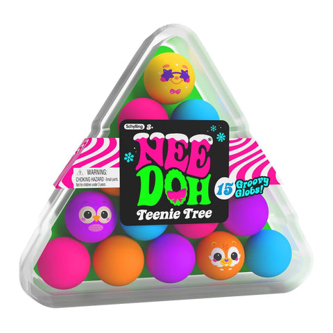 NeeDoh - 15-Pack Teenie Tree with 3 Collectible Squishkins - Soft Sensory Fidget Toy - Collectible Stress Balls - Ages 3+ - SQMGT23