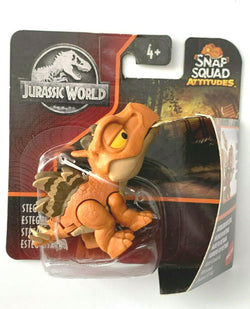 Figures JurassicWorld Snap Squad Attitudes Stegosaurus [Orange/Brown] 2'' inch Fun Chomper