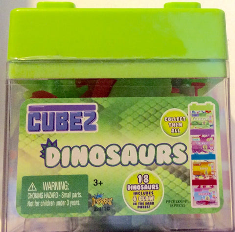 Cubez Play Dinosaur Set of 18 Dinosaurs With 6 Glow In The Dark