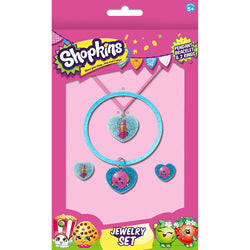 Shopkins Lippy Lips & D-lish Donut Glitter Heart Jewelry Set W63
