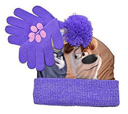 Beanie Cap - Secret Life of Pets - Chloe/Max Purple w/Gloves Youth/Kids 135755